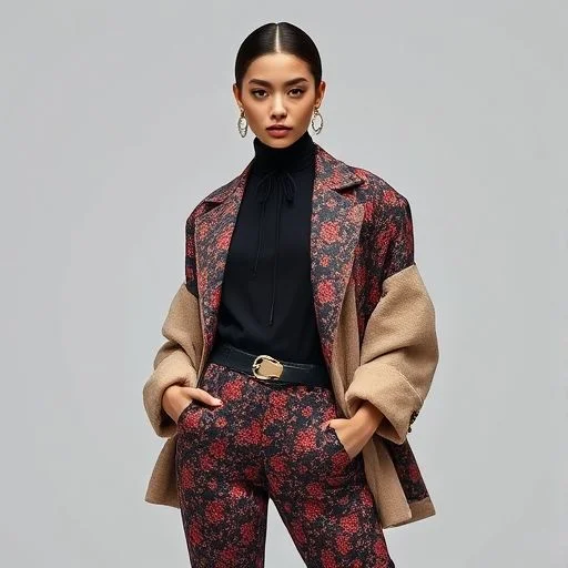 Conceptual art piece blending fashion and abstract sculpture